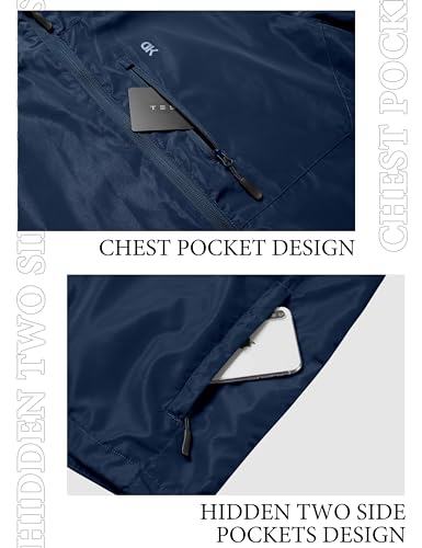 Little Donkey Andy Jaqueta masculina leve de inverno quente para caminhadas e viagens, Preto, azul,