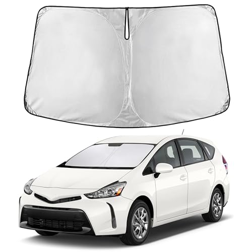 Image of Autovir Windshield Sun Shade Fit for 2010-2013 2014 2015 Toyota Prius Hatchback Sunshade, Front Car Window Shades Sun Visor, Blocks UV Rays & Heat, Car Accessories