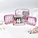 TSA Approved Toiletry Bag, 4 Pcs Clear Toiletries Bags Quart Size Travel Makeup Cosmetic Bag for Women Men, Carry on Airport Airline Compliant Bag (Rose Pink, Pack of 4)