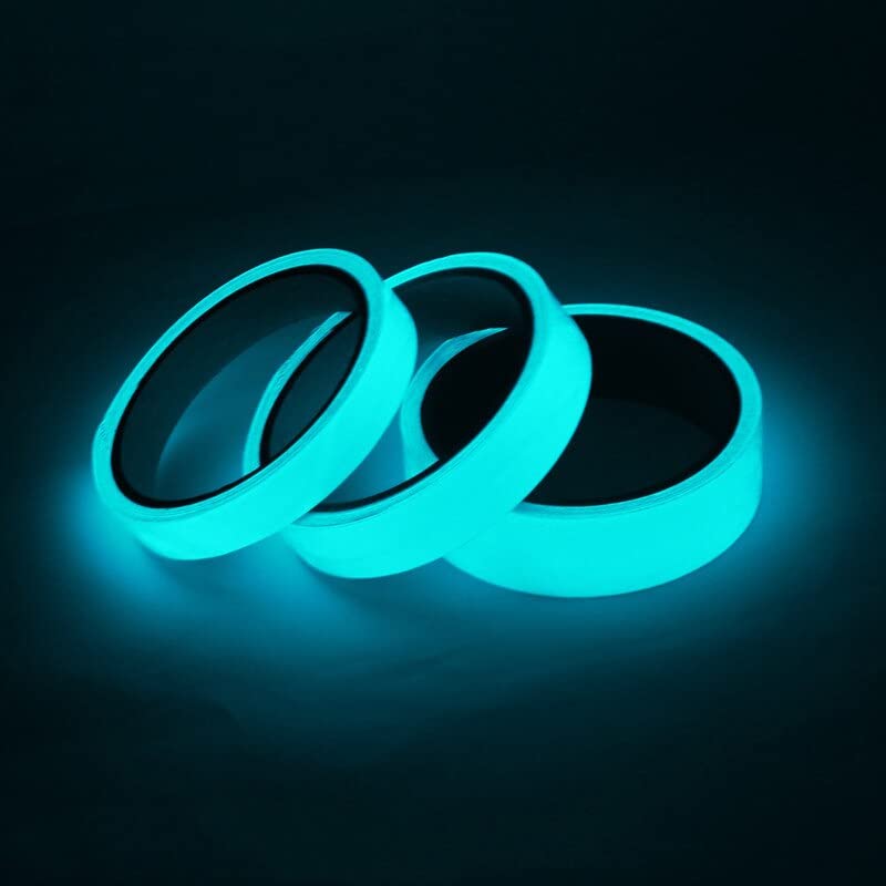 2X Glow-in-Dark Luminous Tape Blue Adhesive Strip Floor Fluorescent 10ft Roll