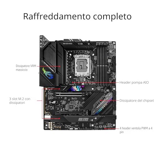 ROG STRIX B760-F GAMING WIFI Scheda madre Intel® B760 LGA 1700 ATX, DDR5, PCIe 5.0 x16, 3 slot PCIe 4.0 M.2, WiFi 6E, 2.5G Ethernet, USB 3.2 Gen 2x2 Type-C®, AEMP II, Aura Sync RGB - Scheda madre - Immagine 2