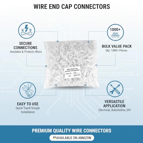 Image of Closed 1000 Pcs CE2 End Crimp Terminal Wire End Cap Transparent Plastic Nylon Protective Closed End Wire Crimp Connector Cap, Jointer Cap, wire protector joint cap