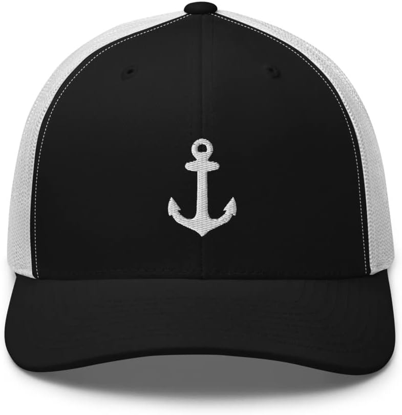 Anchor Trucker Hat Embroidered Captain Anchor Snapback Hat Baseball Cap for Men Women Adjuntable