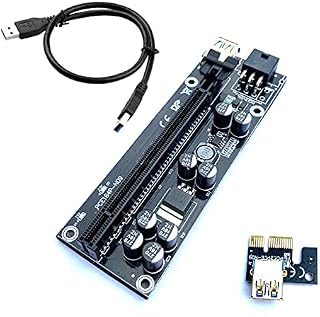 Cryptoshack Premium *Black Edition* 009S PLUS PCI-E 16x to 1x Riser Adapter Card includes 60cm USB Cable - GPU Riser with PCIE Connector for Ethereum Mining ETH Rig