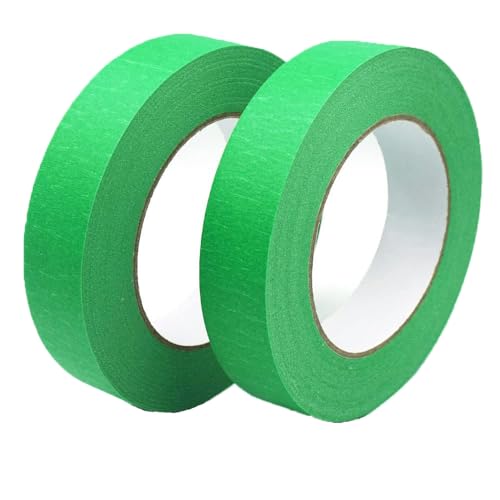 Image of 1 inch Masking Tape, Green Painters Tape 1 inch Wide 55 Yards X 2 Rolls, Green Paper Tape for Arts DIY Crafts Painting Labeling Decoration School Projects Home Office