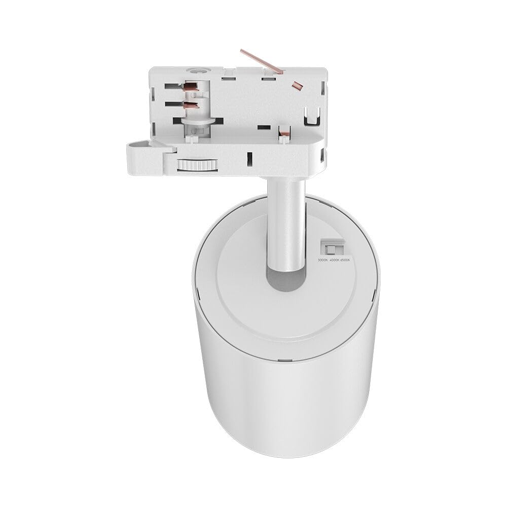 Braytron LED-Schienenstrahler 30 Watt 3-Phasen 4-Draht Dreh- und schwenkbares Schienenlicht 3CCT Warmweiß -Kaltweiß 3420 lm Aluminium Deckenleuchte für Innenbeleuchtung Schienensystem in weiß