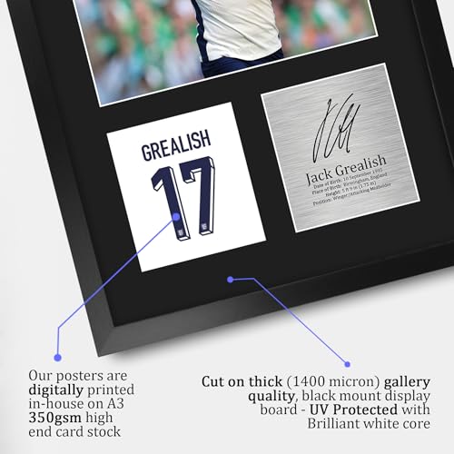 Jack Grealish autógrafo enmarcado A3 regalo para fans 4