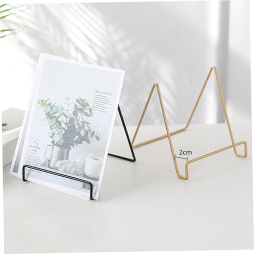 Soporte para platos y revistas de hierro forjado PRETYZOOM con estructura geométrica estable 4