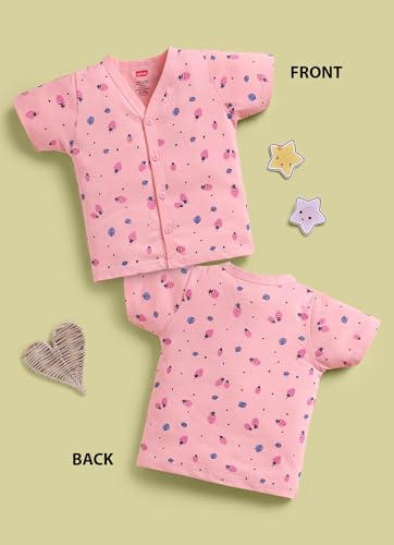 Image of LuvLap Baby Boys & Girls Regular Fit 100% Cotton Half Sleeve Jhabla Pack of 4