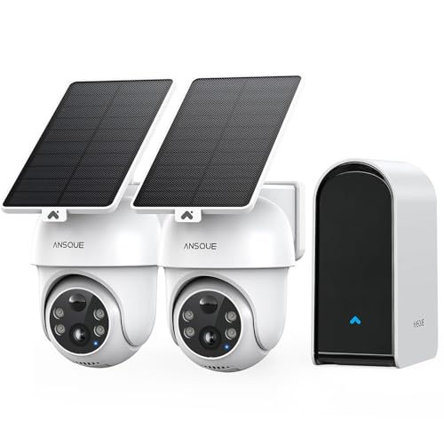 Security Cameras Wireless Outdoor Home System, 2 Camera Kit, No Subscription Fees, Solar Powered, Local Storage, 365-Day Battery Life, 360°PTZ Survei