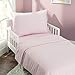 EVERYDAY KIDS 4 Piece Toddler Bedding Set - Includes Comforter, Flat Sheet, Fitted Sheet and Reversible Pillowcase - Solid Pink