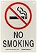 Brady 72293 10" Height, 7" Width, B-120 Premium Fiberglass, Red And Black On White Color No Smoking Sign, Legend "No Smoking (With Picto)"