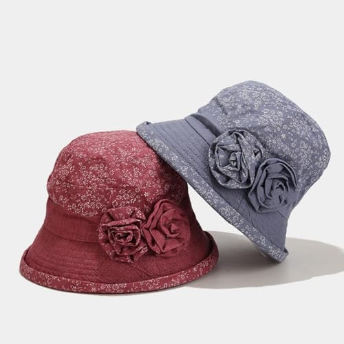 Sombrero tipo bucket de algodón y lino para mujer miniatura 3