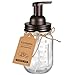 Produktbild Amolliar Mason Jar Seifenspender  rostfreier Edelstahldeckel / BPA-freie Schaumpumpe mit Kreidetafel-Etiketten  rustikale Landhausdekor Handseifenspender Badezimmerzubehör  Bronze (1 Pack)
