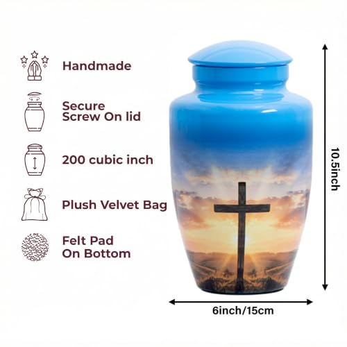 Image of Large Cross Cremation Urns for Human Ashes Adult Male /Female