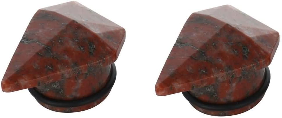 Beydodo Acrylic Tunnels for Ears, Earring Gauges for Women Single Flare Geometric Stone Shape