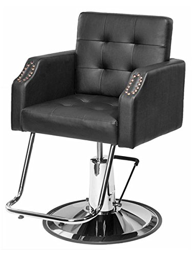 Buy-Rite Salon & Spa Equipment Antica Black Modern Styling Chair For Professional Salons, Stylists And Barbers, Extra Wide Seat, Tufted Design, Heavy-Duty Chrome Base, Hydraulic Pump, Ylg-176 #TOP20