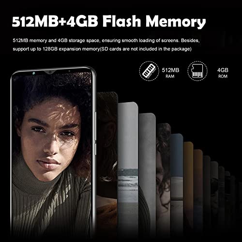 Ashata M12 Ultra Unlocked Android Cellphone Face Recognition Smartphone With 4.45In Hd Curved Screen, Full Network Mobile Phone, 512Mb 4Gb, Support Extended 128Gb Memory Card, Wifi Bt Fm (Black) #TOP2