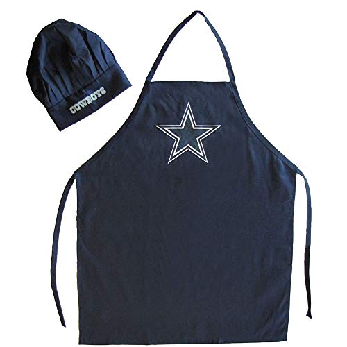 2 Pack for Dallas Cowboys Chef Apron Set, Chef Hat and Kitchen Apron