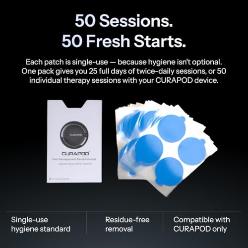 Image of Adhesive Patches - Medical Grade, Skin-Friendly, Double-Sided | 50 Patches | Compatible with CURAPOD Pain Relief Device