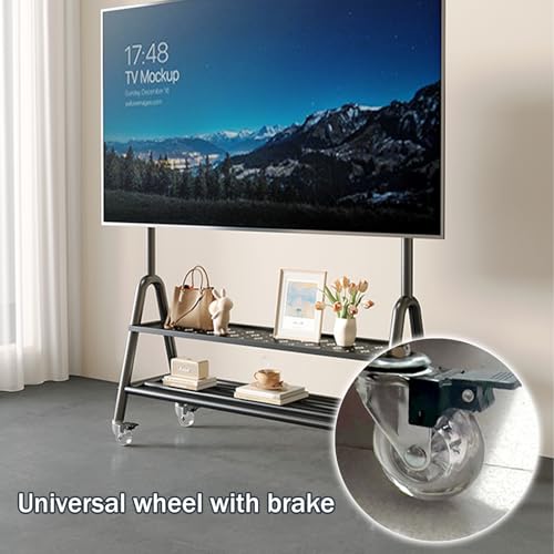 Soporte móvil para TV de piso con ruedas negro miniatura 7