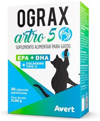 Suplemento Alimentar para Gatos Ograx Artro 5 (30 cápsulas) - Ave...