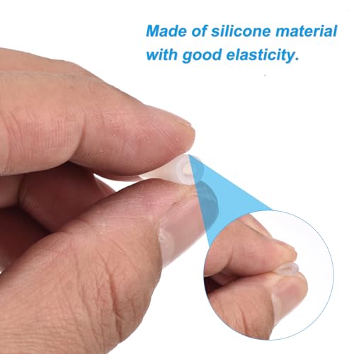 Image of uxcell 28Pcs Silicone End Caps, 3mm(1 /8 inch) ID 20mm(25 /32 inch) Height Round Rubber Elastic Screw Thread Protectors Soft Flexible Screw Bolt Covers Caps for Metal Tube Rod Bolt, Clear