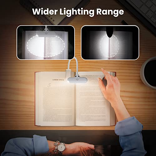 Axx Rechargeable Clip On Book Light, Kids Reading Light For Bed, Book Light For Reading In Bed At Night - Horizontal Soft Led, Usb Battery Operated, Small, Cute, Lightweight Clip Lights For Reader #TOP3