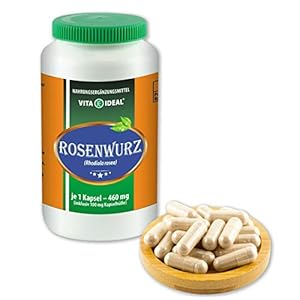 VITAIDEAL ® Rozen Wortel (gouden wortel, rhodiola rosea) 180 capsules 460mg per stuk, uit zuiver natuurlijke kruiden, zonder toevoegingen van NEZ-Diskounter