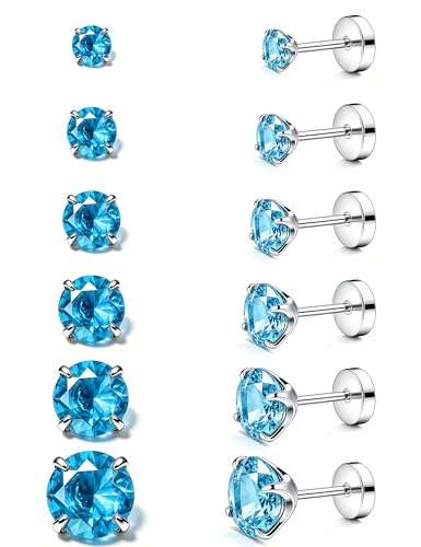 Aretes de acero 316L hipoalergénicos con circonitas de 20g para cartílago