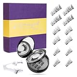 Magnetische Wimpern Testsieger mit Zange Magnet Wimpern Natürlicher Look Künstliche Wimpern Magnetisch Magnetwimpern ohne Eyeliner Wiederverwendbare Magnetic Lashes Kit for Party, Make up