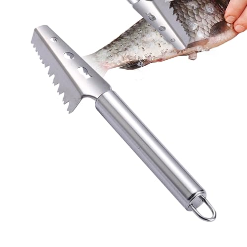 Removedor de escamas de pescado, escalador de cocina, pelador de acero inoxidable para preparación de mariscos, chef en casa, familia, camping, viajes, restaurante, cocina