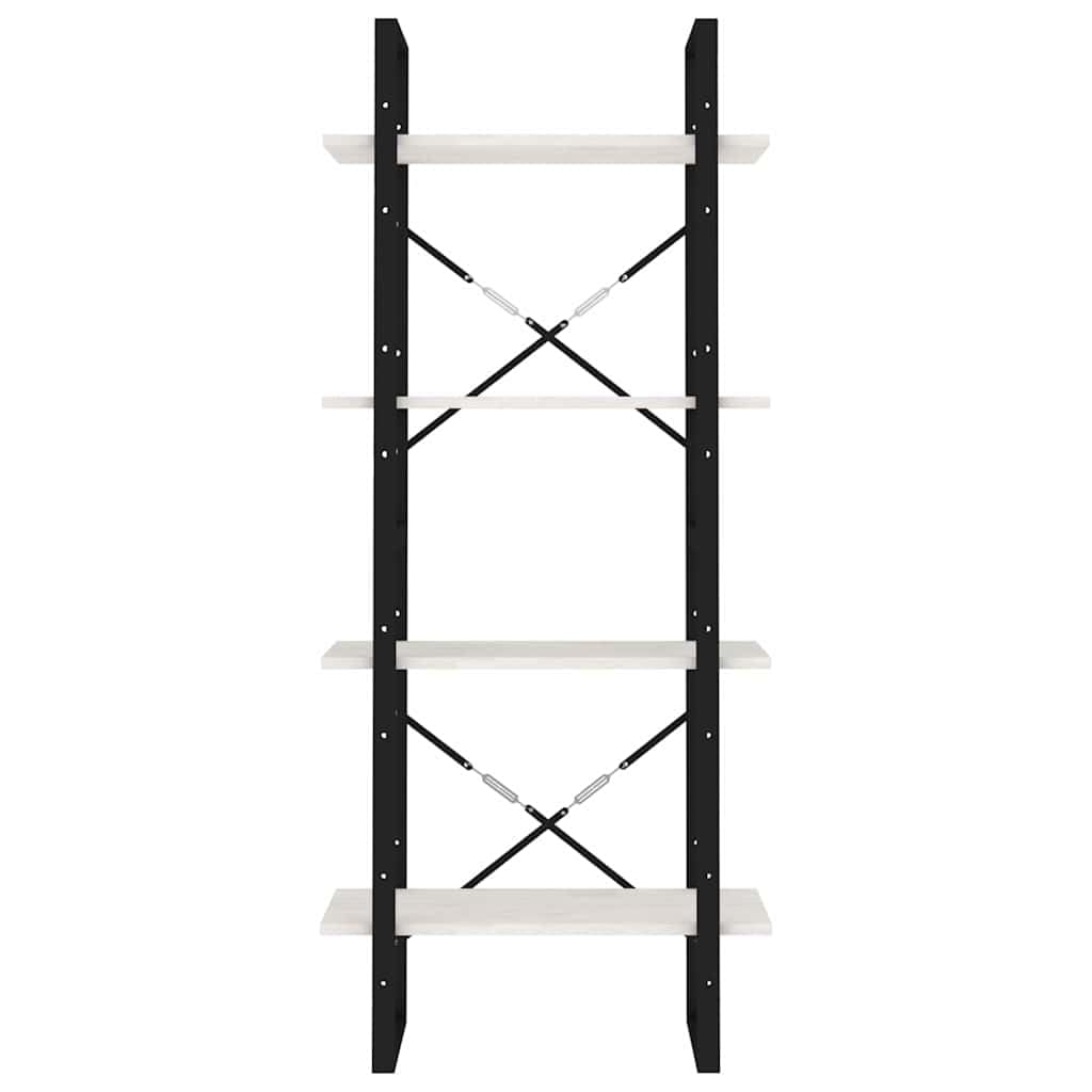 Scaffale a 4 scomparti, bianco, 60 x 30 x 140 cm, in legno