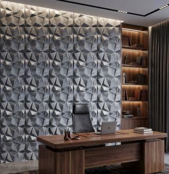 Image of Kayra Decor 3D Wall Panel PVC Diamond Design, Bronze Rust Color 19.7 inch X 19.7 inch (Pack of 40) - Covers 107.6 Sq. Ft.