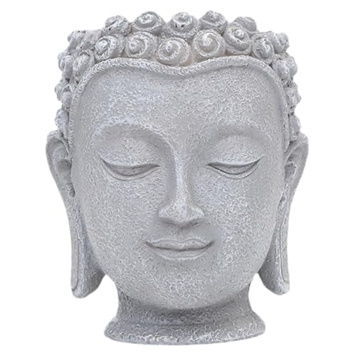 kowaku Maceta con Forma de Cabeza de Buda, Maceta Decorativa para Plantas, jarrón escultórico para Cocina, jardín o Escritorio, Altura 11.2 Cm