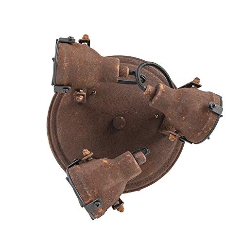 Qazqa Industrial Plafón robusto óxido 3 focos - SORRA Acero Redonda Adecuado para LED Max. 3 x 25 Watt