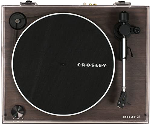 Image of Crosley C8A-WA Belt-Driven Record Player Turntable with S100A-BK Bluetooth Speakers