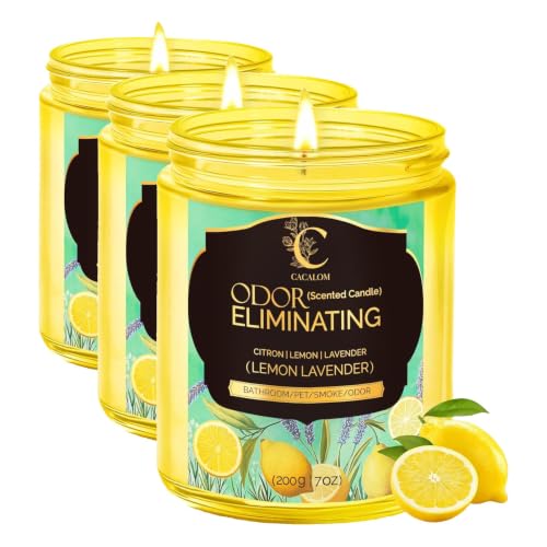 Image of Lavender Odor Eliminating Candles, Pet Scented Candles for Home, Single Wick Soy Candle Gifts for Women, Men, Ideal for Creating Relaxing Atmosphere, Over 50 Hours of Burn Time (Pack of 3)