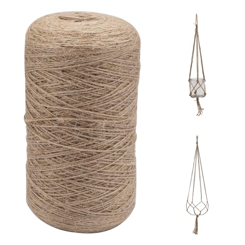 1MM x 600M Ficelle de Jute,Corde Chanvre Naturelle,Résistant à la Déchirure Corde de Jute,Corde en Jute,Cordelette Ficelle Jardin,pour Décoration,DIY...