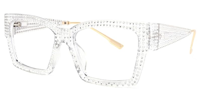 Image of VOOGLAM Glasses Waylon Rhinestone Frame Non-Prescription Eyeglasses