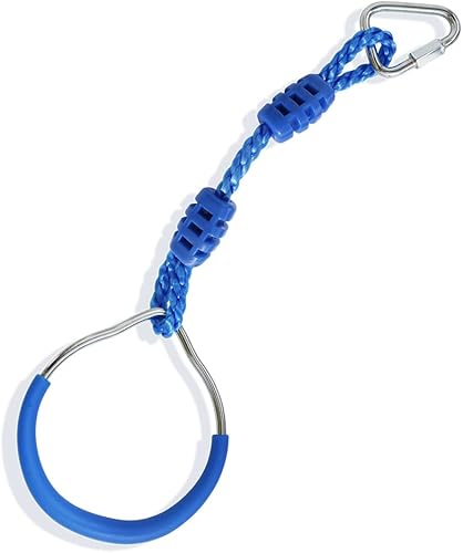 Miniatura 6 de Deermon Anillos de gimnasia colgantes para marcos de escalada y columpios de jardín al aire libre, anillo ninja para niños, anillo de obstáculos de