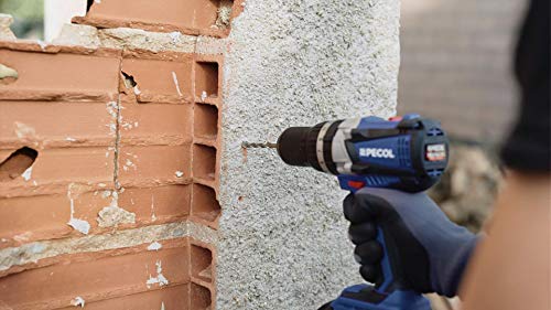 Pecol 000018020004 Kombi-Bohrmaschine, 20 V, bürstenlos, 20 W, Schwarz, Blau und Rot – Bild 5