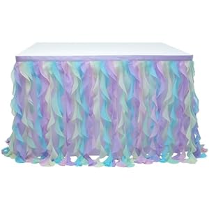 PSNKLMM Gelockter Weiden-Tischsockel Tischrock 185x77cm