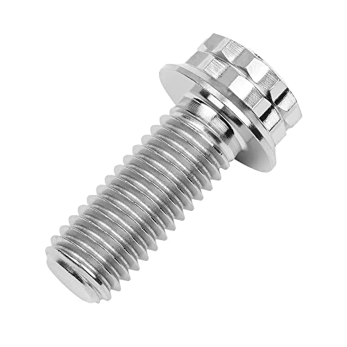 Image of Titanium Flange 12 Point Head M8 x15 20 25 30 35 40 45 50 55 60 65mm Screw Bolt Pack of 4 (M8x20mm, Normal Titanium)