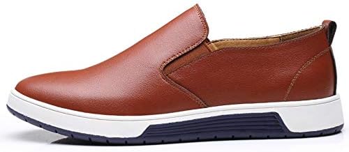 Santimon Men's Slip on Loafers British Style Breathable Flat Dress Shoes Fashion Sneakers Brown 5.5 US | Image 1