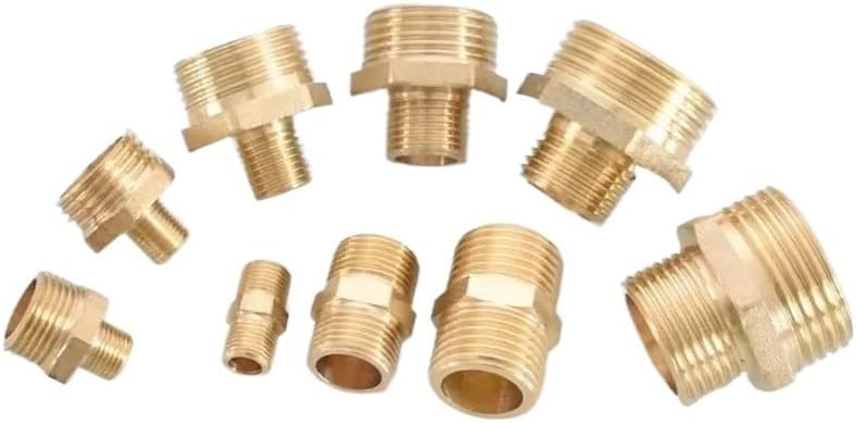 真鍮製 BSP 六角ニップル継手 - 1/8インチから1インチの雄ねじカプラ（水/油/ガス用途）(1l2 to 3l4)