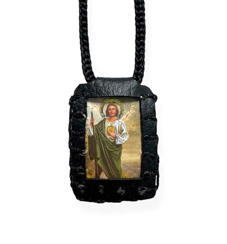 St Saint Jude Black Scapular Necklace Escapulario Negro San Judas Tadeo Religiou Gift