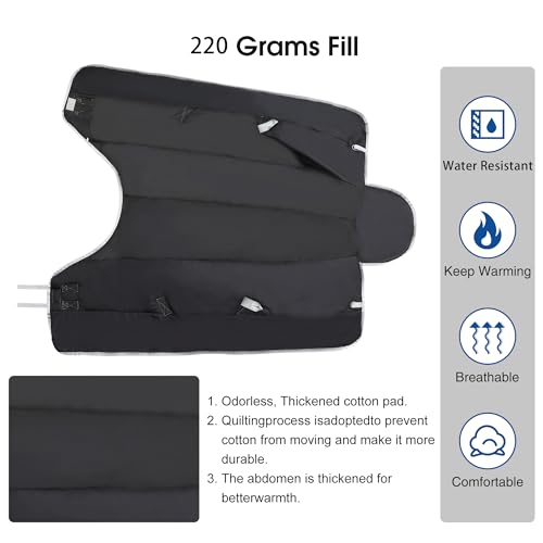 Image of 1200D Horse Blanket Winter Water Resistant 220g Polyester Fiber Filling Liner 1200D Premium Turnout Horse Blanket,Medium Weight Blanket 81 inches,155cm Deep Blue