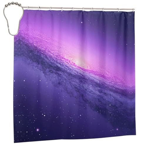 Rideau de douche galaxie violet imperméable 183x183 cm pour la maison