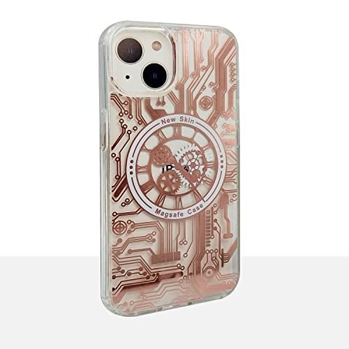 Image of AIBEX Mechanical Series Compatible with Apple iPhone 14 Slim Full-Body Stylish Protective Polycarbonate Case with Built-in Screen Protector Bronze